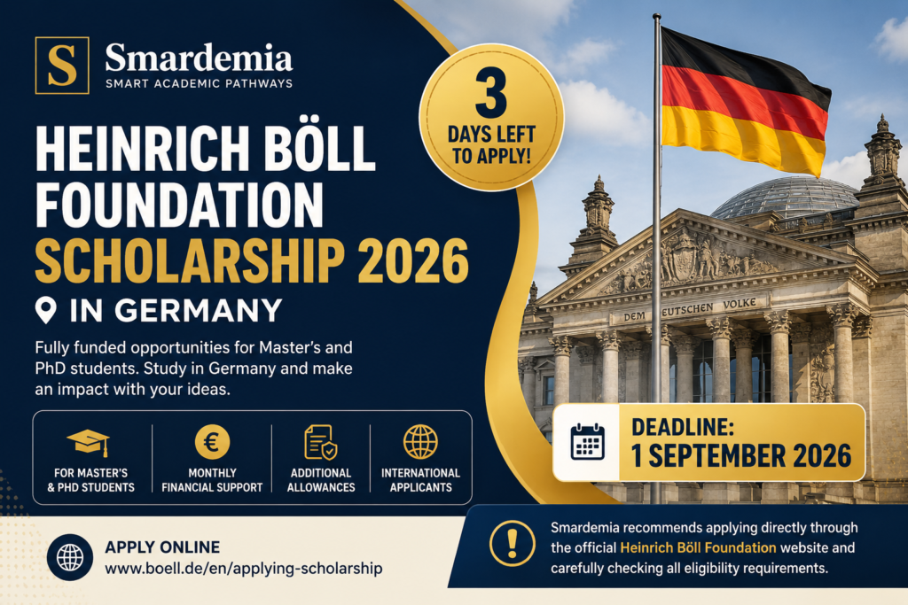 Heinrich Böll Foundation Scholarship 2026 in Germany for international Master's and PhD students